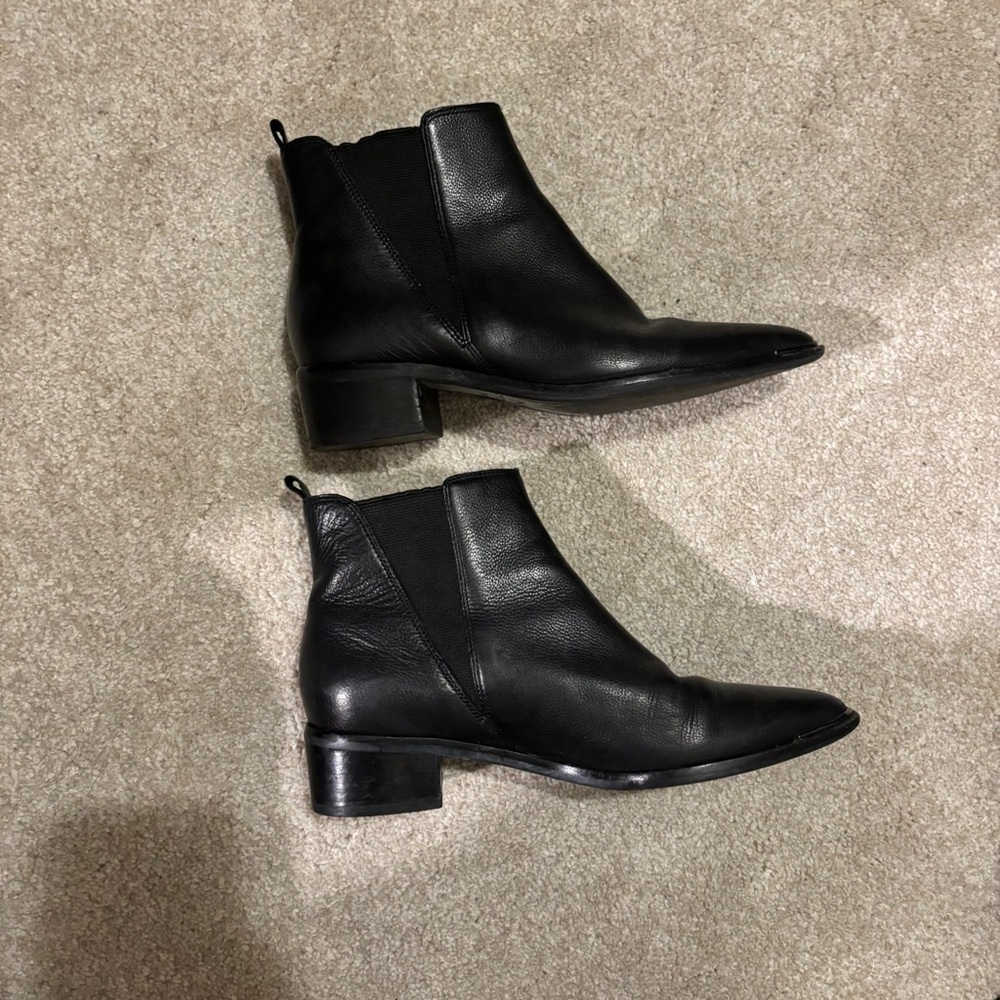 Marc Fisher Black Leather Ankle Booties